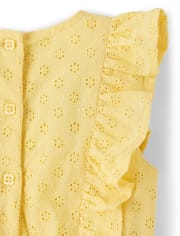 Girls Eyelet Romper - Pocketful Of Posies