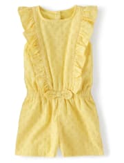 Girls Eyelet Romper - Pocketful Of Posies