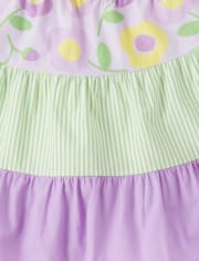 Jupe-short fleurie à plusieurs niveaux pour filles - Poche pleine de bouquets