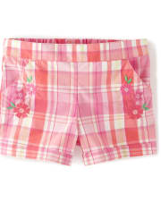 Short à carreaux brodés pour filles - Fairy Blossom