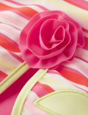 Girls Striped One Piece Swimsuit - Fairy Blossom