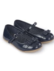 Girls Bow Ballet Flats - Playful Poppies