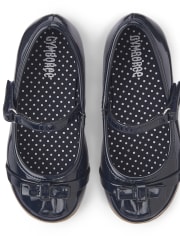 Girls Bow Ballet Flats - Playful Poppies