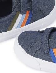 Baskets basses rayées pour garçons - Baleine Hello There