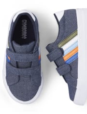 Baskets basses rayées pour garçons - Baleine Hello There