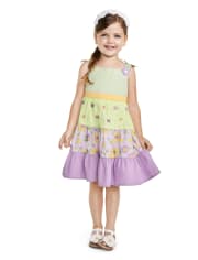 Robe fleurie à plusieurs niveaux pour filles - Poche pleine de posies