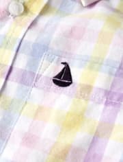 Boys Check Button Up Shirt- Spring Jubilee