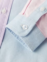 Boys Colorblock Oxford Button Up Shirt- Spring Jubilee