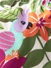 Girls Tropical Flower Bubble Shorts - Summer Safari