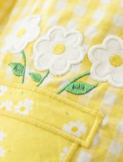 Robe vichy en pot de fleurs appliquée pour filles - Sunny Daisies
