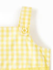 Robe vichy en pot de fleurs appliquée pour filles - Sunny Daisies