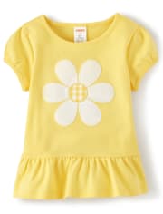 Top con peplum con apliques para niñas - Sunny Daisies