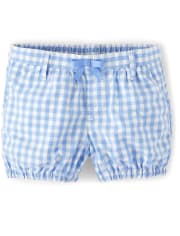 Shorts de niña con burbujas de cuadros vichy - Sunny Daisies