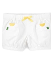 Shorts de niña con apliques de flores y burbujas - Sunny Daisies