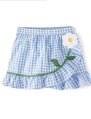Falda pantalón vichy con volantes niña - Sunny Daisies