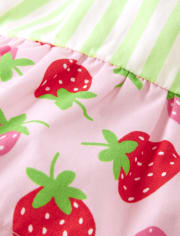 Falda-pantalón a rayas para niñas - Strawberry Patch
