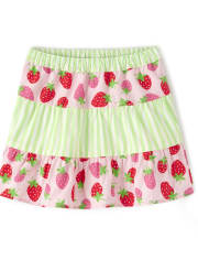 Falda-pantalón a rayas para niñas - Strawberry Patch