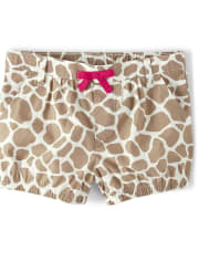 Girls Giraffe Bubble Shorts - Summer Safari