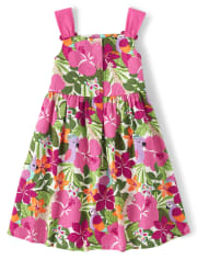 Girls Tropical Flower Dress - Summer Safari