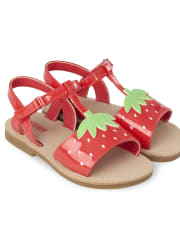 Sandalias T-Strap para niñas - Strawberry Patch