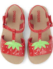 Sandalias T-Strap para niñas - Strawberry Patch