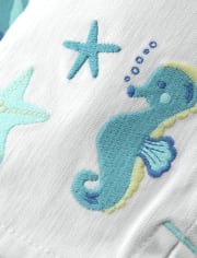 Jeans cortos para niñas con medusas bordadas - Under The Sea