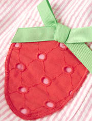 Mameluco halter de seersucker con apliques para niñas - Strawberry Patch