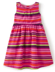 NWT Gymboree Girls Blue Safari Striped Bow Strap Dress Size 4 5 6 7 & 8 
