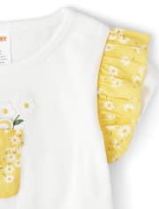 Top de maceta con apliques para niñas - Sunny Daisies