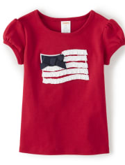 Girls Ruffle Flag Top - American Cutie