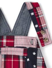 Boys Madras Shortalls - American Cutie