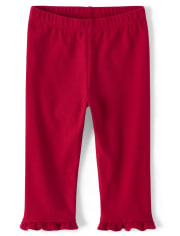 Girls Ruffle Capri Leggings - American Cutie
