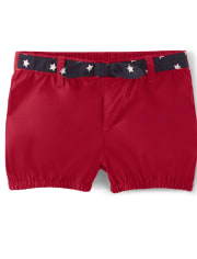 Girls Star Belted Shorts - American Cutie