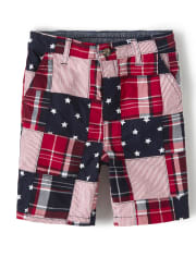 Boys Madras Chino Shorts - American Cutie
