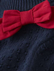 Girls Pointelle Bow Cardigan - American Cutie