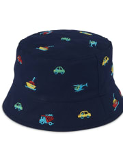 Sombrero de cubo de transporte bordado para niños - Aventura de viaje