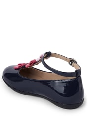 Girls Bow T-Strap Ballet Flats - Preppy Puppy
