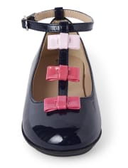 Girls Bow T-Strap Ballet Flats - Preppy Puppy