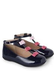 Girls Bow T-Strap Ballet Flats - Preppy Puppy