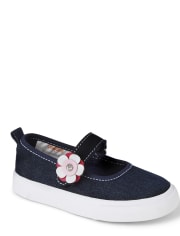 Girls Flower Denim Shoes - Preppy Puppy