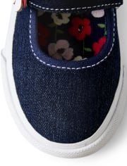 Girls Flower Denim Shoes - Preppy Puppy