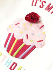 Girls Embroidered Cupcake 2 In 1 Top - Birthday Boutique