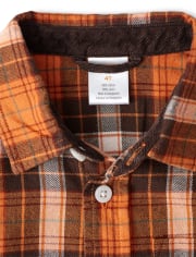 Men's Heavyweight Long Sleeve Flannel Button-Down Shirt - Goodfellow & Co™  Orange M