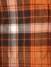 Boys Plaid Button Up Shirt - Harvest