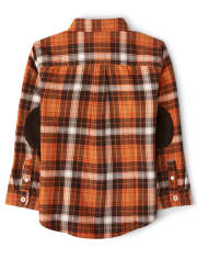 Boys Plaid Button Up Shirt - Harvest