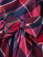 Girls Plaid Dress - Candy Apple