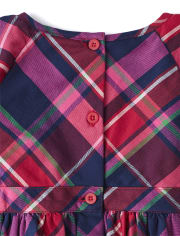 Girls Plaid Dress - Candy Apple