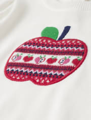 Girls Fairisle Sweater Dress - Candy Apple