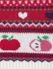 Girls Fairisle Sweater Dress - Candy Apple
