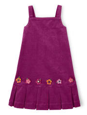 Girls Applique Flowers Jumper - Berry Cute